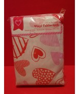 Tablecloth 60 x 102 Vinyl Valentine Red Heart White Table Cloth New Home... - £12.75 GBP