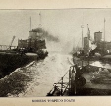 1914 WW1 Print Modern Torpedo Boats Nautical Antique Military War Collec... - £31.96 GBP