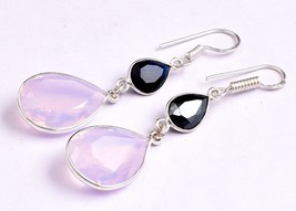 925 Sterling Silver Handmade Opal Gemstone Women Dangle Drop Earrings For Gift - £39.50 GBP+