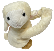 E and J Classic Beanie Plush Pastel Yellow Sloth Hook and Loop Hands Hanging 8&quot; - £9.63 GBP