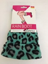 Rain Boot Liners-Green Leopard-Size S/M 5-7-Keep Your Toes Toasty-SHIPS ... - $12.75