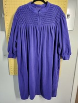 Intimate Appeal Housecoat Robe Purple Fleece 1XL Long Sleeve  Zipper Front - £15.02 GBP