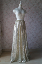 Gold Sequined Maxi Skirt Wedding Party Plus Size Sequin Skirt Outfit image 11