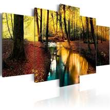 Tiptophomedecor Stretched Canvas Landscape Art - Autumn Silence: Forest - Stretc - £71.72 GBP+