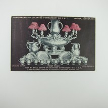 Postcard Sterling Silver Tea Set Win Denver Colorado Commandery #1 Antiq... - £7.81 GBP