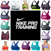 NIKE PRO Womens Sports Bras Asst Colors/Patterns XS-XL Med Support NWT Free Ship - £24.12 GBP+