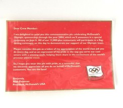 McDonald&#39;s USA Olympic Sponsorship Proud Partner Enamel June 6 2000 Flag Pin - £13.43 GBP