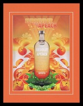 2005 Absolut Apeach Vodka Framed 11x14 ORIGINAL Vintage Advertisement - $34.64