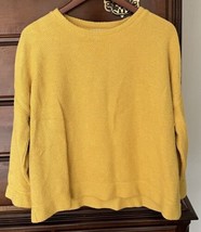 Escape by Habitat Clothes French Terry Pullover Sundown Loopy gold yello... - $24.72