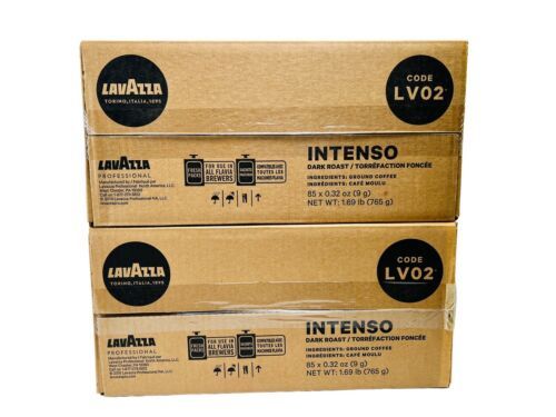 Lot Of 4 - 2 Flavia Lavazza Intenso + 2 Peets Dark 76 Count Cases - New - $118.80