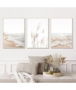 Beach Boho Prints Canvas UNFRAMED Wall Art Pampas Grass Ocean 16x24 in. ... - $15.21