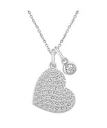 1/3 Carat T.W. Diamond Heart Pendant Necklace Sterling Silver - £50.92 GBP