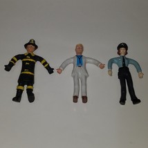 VTG Bendy Toy Lot Doctor Police Officer Fireman 5&quot; Figures 1994 Man Woman - £13.12 GBP