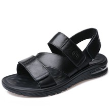 Air Cushion Sandals Cow Leather Men&#39;s Breathable Casual Shoes Male Non-S... - £39.38 GBP