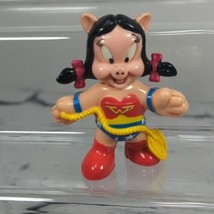 1991 McDonald&#39;s Looney Tunes WB Petunia Pig Red Wonder Women Girl PVC Toy - £4.74 GBP