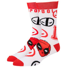 Deadpool Faces and Symbols Crew Socks Red - £7.82 GBP