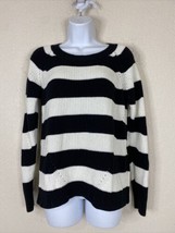 Lucky Brand Womens Size S Blk/Wht Striped Knit Pullover Sweater Long Sleeve - $6.64