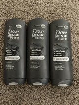 3 Dove Men + Care Charcoal &amp; Clay Purifying Body Face Scrub Micromoistur... - $18.79