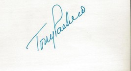 Tony Pacheco Signed 3x5 Index Card Indians - $19.79