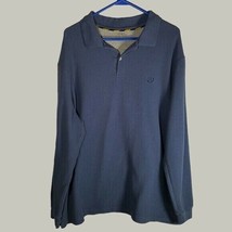 Club Room Mens Polo Shirt XL Long Sleeve Blue Logo - £11.15 GBP