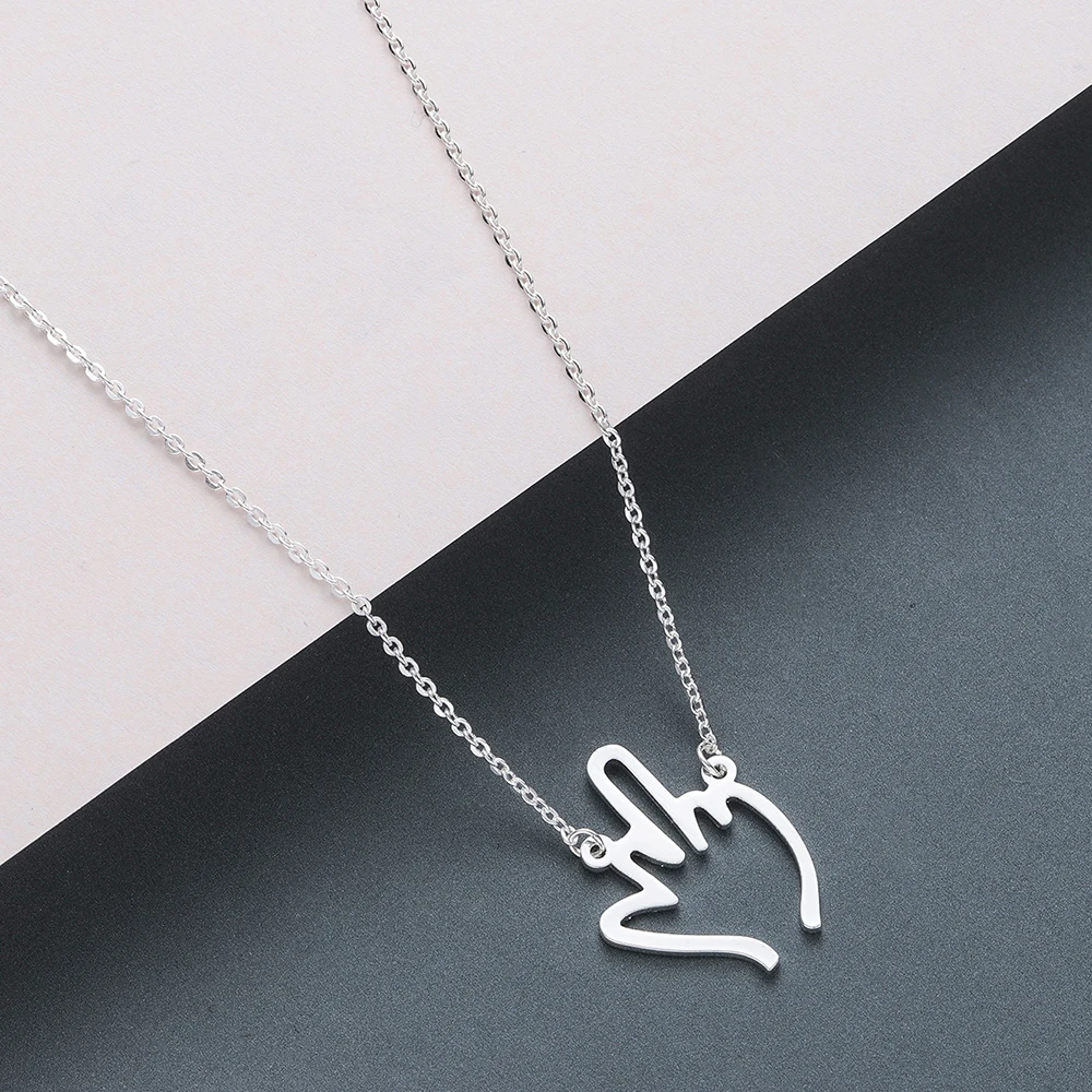 Dle finger gesture hand pendant necklace women men hip hop jewelry lovers gift birthday thumb200