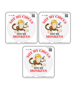 Not My Circus Not My Monkeys (3-Pack, Size: 2&quot;) HardHat Printed Sticker - $4.94