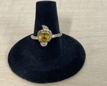 Vintage Sterling Silver Yellow Stone Bird Ring Size 7 Estate Jewelry Fin... - $14.85