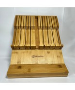 Utoplike Bamboo In-Drawer Knife Block Organizer - $25.95