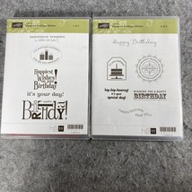 Stampin&#39; Up Rubber Stamp Set Happiest Birthday Wishes Set # 122617 2 set - £15.20 GBP