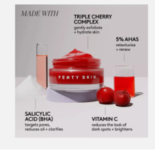 Fenty Skin Cherry Dub Blah 2 Bright 5% AHA Face Mask 2.5 oz Rihanna Beau... - $18.92