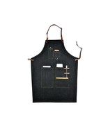 Raw Denim Bib Aprons With Leather Straps For Women and Men - $43.99