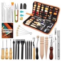 Leather working tools practical leather craft kit with waxed thread awl stitchin - £109.45 GBP