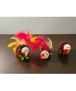 Handmade Decorated Real Pinecone Thanksgiving Turkey &amp; Chick Decoration ... - £7.72 GBP