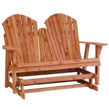 ADIRONDACK GLIDER LOVESEAT - Red Cedar Outdoor Love Seat Bench - $994.97