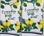 2 Same Printed Microfiber Towels (15&quot;x25&quot;) LEMONS, EVERYDAY IS A FRESH S... - $10.88