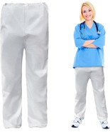 10 Pairs White Disposable Microporous Polypropylene Scrub Pants 2XL Wate... - $39.58