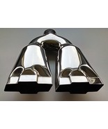 Exhaust Tip 2.25 Inlet 10.00 Inch Wide 4.75 outlet Dual Bowtie Polished ... - £60.93 GBP