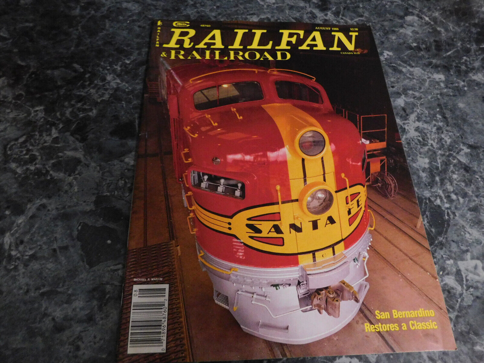 Rail Fan &amp; Railroad Magazine August 1988 - $2.99