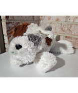 Aurora Puppy Dog Plush Stuffed Animal White Brown Grey Spots Shaggy - £27.58 GBP