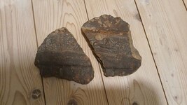 Antique Pottery Vessel Fragments with Decorative Band - $155.00