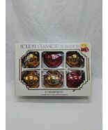 Vintage Holiday Classics Bradfords Red And Gold Round Glass Ornaments 3&quot; - $325.25 MXN