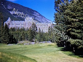 1954 Fairmont Banff Springs Hotel Lake Louise Canada Red Kodachrome 35mm Slide - £4.25 GBP