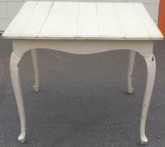 Beautiful Solid Wood Kitchen Table – Whitewashed Design – Queen Anne Style Legs - £158.75 GBP
