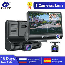 E-ACE Car DVR 3 Cameras Lens 4.0 Inch Camera Dual Lens Rearview Dash Cam DVRS - £35.34 GBP