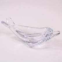 Vannes Le Chatel Lead Crystal Art Glass Dolphin Vanity Trinket Jewelry Holder - $19.20