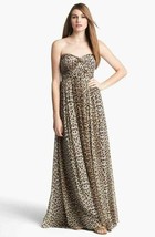 Jenny Yoo &#39;Aidan&#39; Convertible Long Chiffon Gown Sz 10 Leopard Print - £83.07 GBP