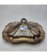 Vintage Silverplate Covered Serving Platter Dish Plate 13x10 Inches - £32.28 GBP