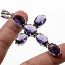 African Amethyst Oval Shape Handmade Christmas Gift Pendant Jewelry 3.20&quot; SA 339 - £3.54 GBP