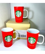Starbucks 3 Serveware mug  12 oz Ceramic Red Cup MIT 2017 In Brand Box W... - £339.72 GBP