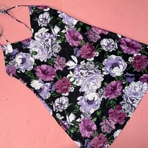 Victoria&#39;s Secret S SLIP Dress night Gown Floral White PURPLE Lilac Blac... - $79.19